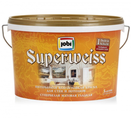 краска влагостойкая  5 л jobi superweiss l3 #6392 аквацентр липецк