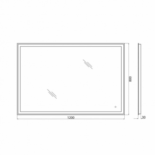 зеркало с подсветкой и сенсорным выключателем, 1200x30x800, belbagno аквацентр липецк фото 2