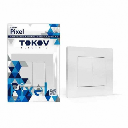 выключатель 2-клавишный, с/п, в сборе, белый, 10а, ip20, pixel tke-px-v2f-c01 tokov electric аквацентр липецк выключатель 2-клавишный, с/п, в сборе, белый, 10а, ip20, pixel tke-px-v2f-c01 tokov electric аквацентр липецк