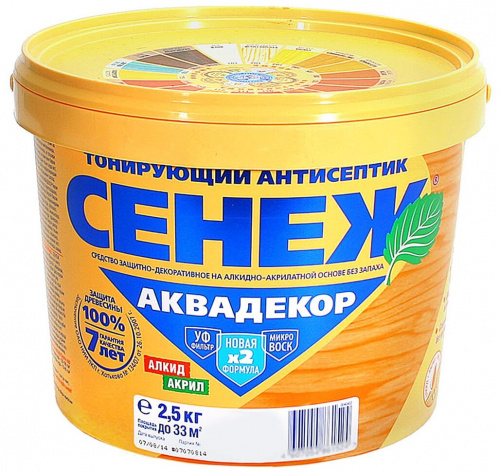 пропитка сенеж аквадекор х2-112 (дуб) 2,5 кг #23456 аквацентр липецк