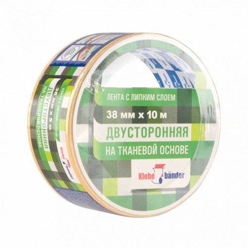 лента двусторонняя, тканевая, 38мм*10м, klebebander аквацентр липецк