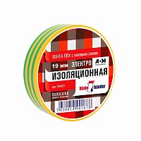 изолента, пвх, желто-зеленая, 19мм*20м, tik907t klebebander аквацентр липецк