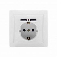 розетка 1-местная, с usb, с/з, с/у, белая, 9533166 jilion аквацентр липецк