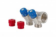 коллектор valtec 2 вых.  3/4 х 1/2 нар р. никель vt560 n #3274 аквацентр липецк