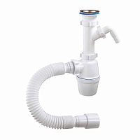 сифон 1 1/2"х40мм, с гофрой и отводом для с/м, 40х40/50, а-40059/45059 orio аквацентр липецк