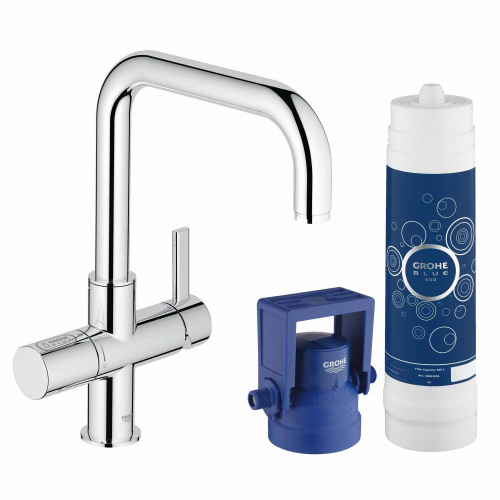 смеситель  для кухни с u-изливом, с функцией фильтрации blue pure 31299001 grohe аквацентр липецк