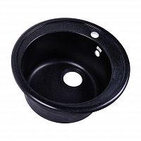 мойка кухонная из искусственного камня, круглая, d510мм, черная, rs51r rossinka аквацентр липецк
