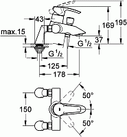 смеситель для ванны eurostyle 33612001 grohe аквацентр липецк