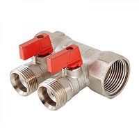 коллектор valtec 2 вых.1* х 1/2нар р.с кранами #23570 аквацентр липецк