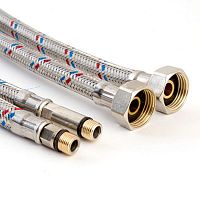 подводка для смесителя, 600мм, 1/2", гибкая, нержавеющая сталь, (2шт) аквацентр липецк