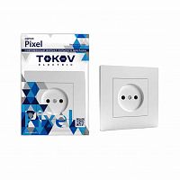 розетка 1-местная, в сборе, б/з, с/п, белый, 16а, ip20, pixel tke-px-r1f-c01 tokov electric аквацентр липецк